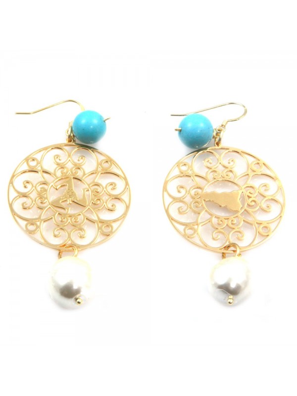 orecchini donna trinacria sicilia fichi d'india gioielli siciliani occ0127