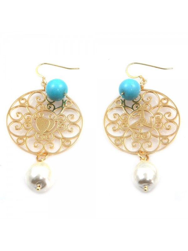 orecchini donna trinacria sicilia fichi d'india gioielli siciliani occ0128