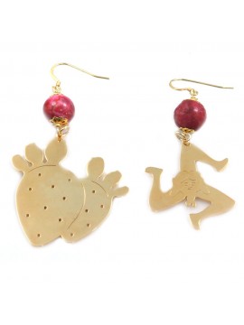 orecchini donna trinacria sicilia fichi d'india gioielli siciliani occ0129