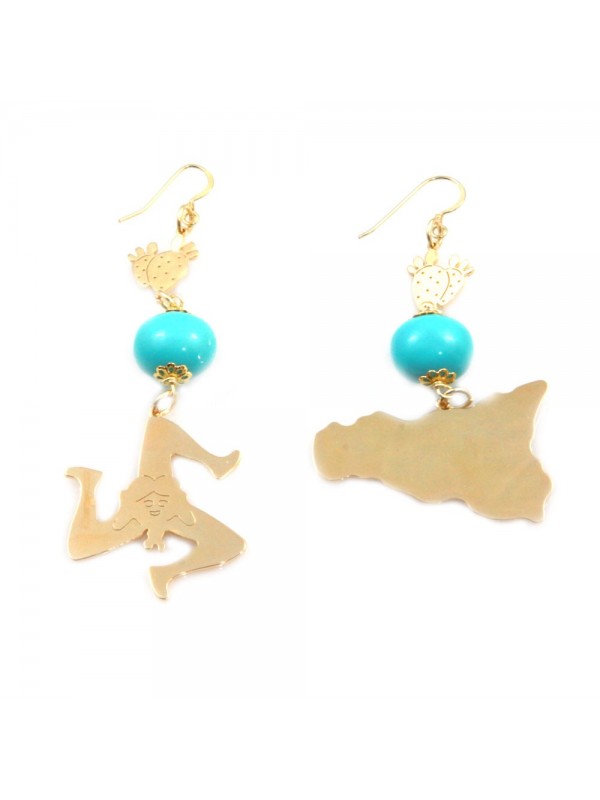 orecchini donna trinacria sicilia fichi d'india gioielli siciliani occ0130