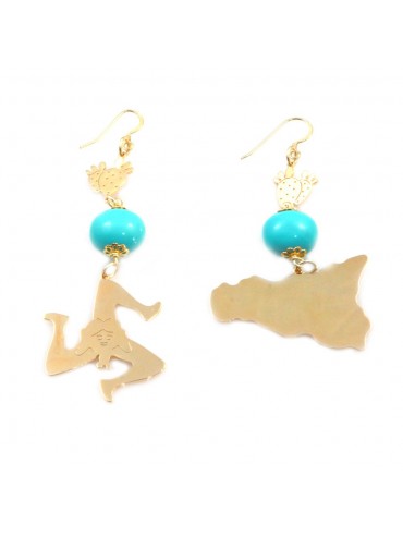 orecchini donna trinacria sicilia fichi d'india gioielli siciliani occ0130