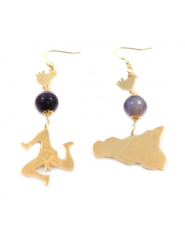 orecchini donna trinacria sicilia fichi d'india gioielli siciliani occ0131