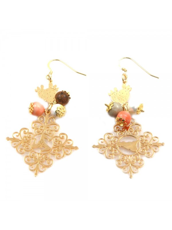 orecchini donna trinacria sicilia fichi d'india gioielli siciliani occ0134