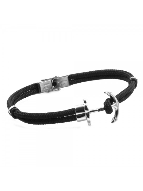 Bracciale con ancora uomo acciaio e cordoncino bcc2673