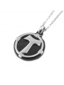 Collana con tau francescano in acciaio cln0237