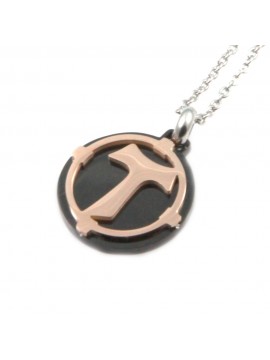 collana con tau francescano in acciaio cll1369