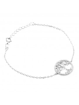 Bracciale donna con albero della vita in argento e strass bcc0063