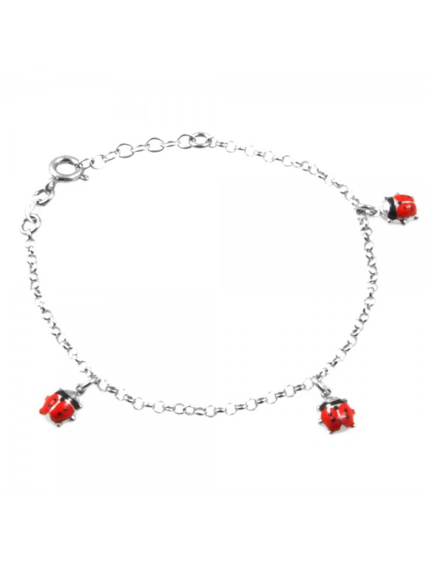 Bracciale con coccinelle donna bimba ragazza in argento 925 bcc0316
