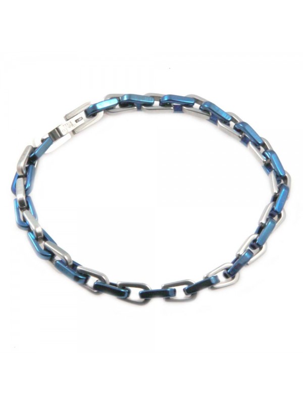 Bracciale uomo in acciaio e blu elettrico bcc0390