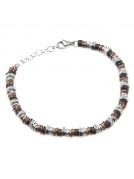 Bracciale uomo in acciaio anelli e bulloni bcc0391