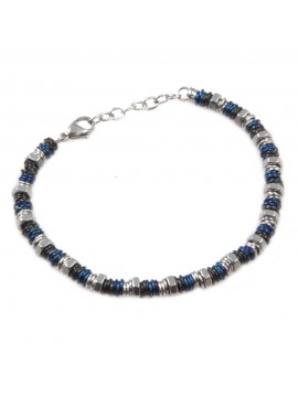 Bracciale uomo anelli e bulloni in acciaio bcc0394