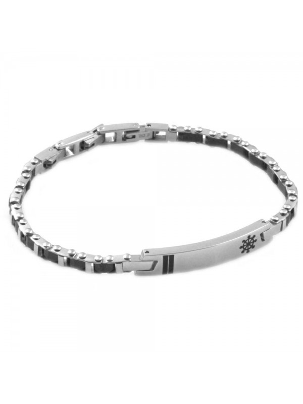 Bracciale uomo con timone con piastra per incisioni bcc0687