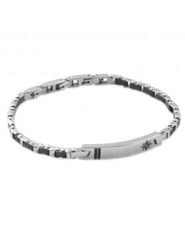 Bracciale uomo rosa dei venti con piastra per incisioni bcc2253