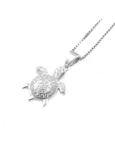Collana con tartaruga donna in argento 925 cln0319