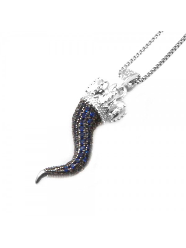 Collana con corno napoletano porta fortuna donna in argento 925 cln0330