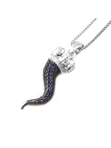 Collana con corno napoletano porta fortuna donna in argento 925 cln0330