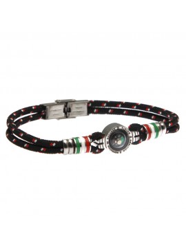 Bracciale bussola uomo in acciaio e cordoncino maculato - bcc0203