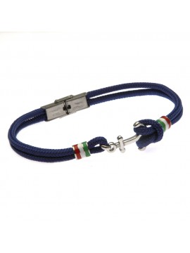 bracciale uomo con ancora gioielli in acciaio inossidabile e cordoncino