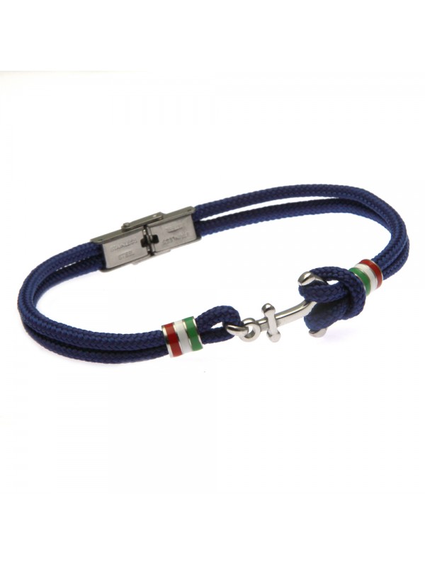 bracciale uomo con ancora gioielli in acciaio inossidabile e cordoncino