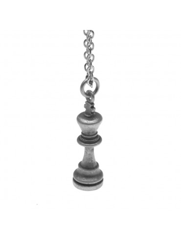 Collana con re di scacchi ciondolo in argento invecchiato cln0037