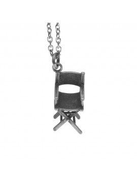 Collana con sedia regista ciondolo in argento invecchiato cln0038