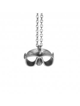 Collana con maschera da sub ciondolo in argento invecchiato cln0046