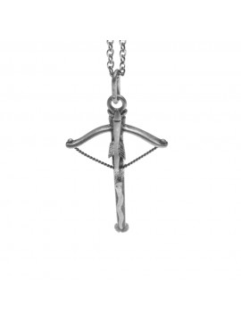 Collana con balestra ciondolo in argento invecchiato cln0196