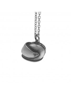 Collana con casco da moto ciondolo in argento invecchiato cln0238
