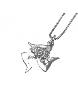 Collana con trinacria siciliana o sicilia in argento 925