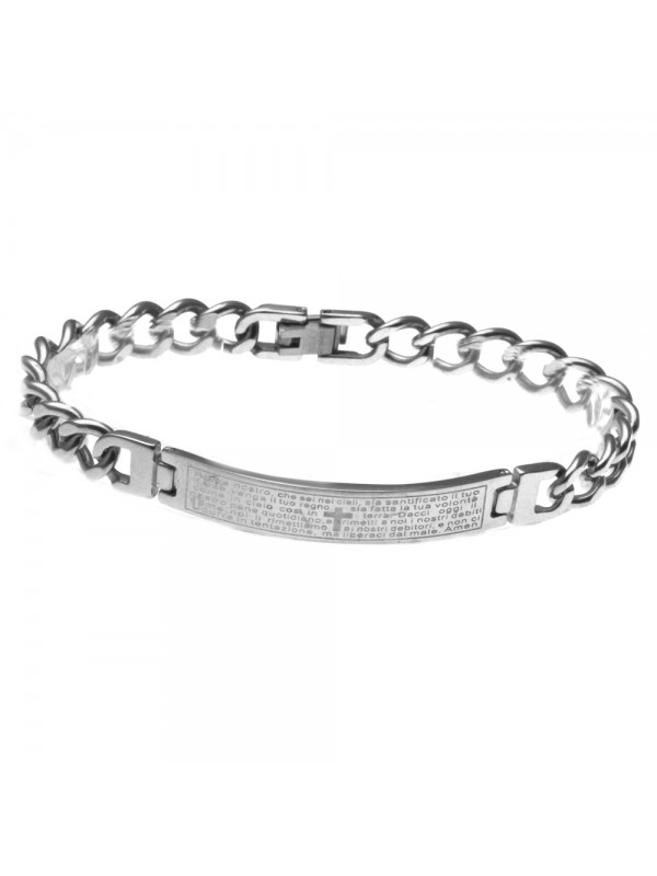 bracciale con padre nostro in acciaio