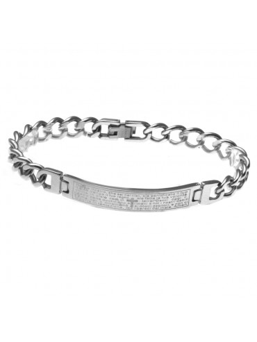 bracciale con padre nostro in acciaio