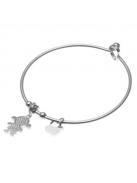 bracciale bebe bambina femminuccia rigido in acciaio donna bcc1828
