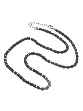 Collana uomo girocollo in acciaio e pietre - cll0888
