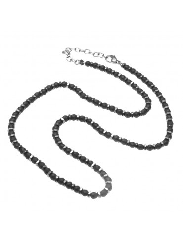 Collana uomo girocollo in acciaio e pietre - cll0888