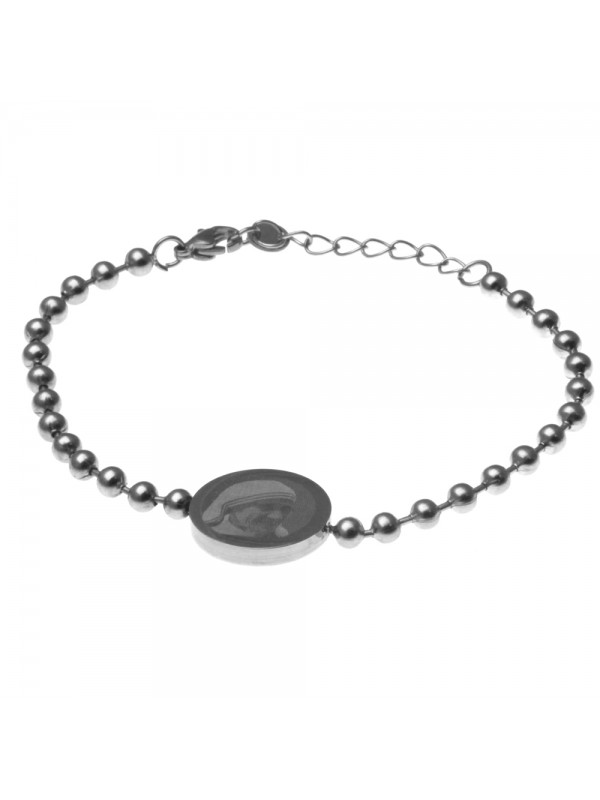 bracciale con madre teresa di calcutta in acciaio - bcc1674