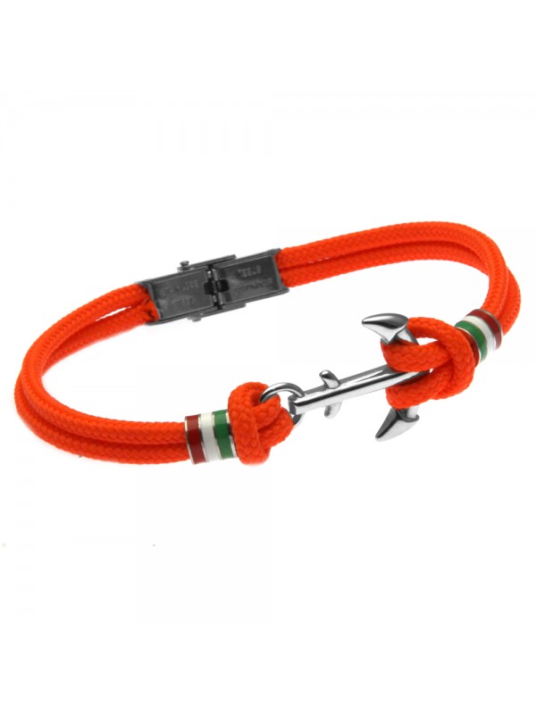 bracciale con ancora uomo e cordoncino colorato bcc1137