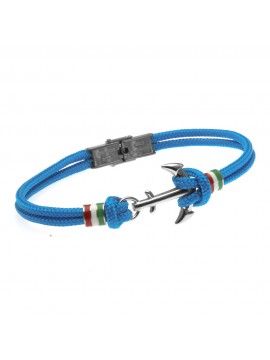bracciale con ancora uomo e cordoncino colorato bcc1138