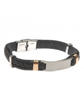 bracciale uomo pelle tessuto piastra per incisione bcc2091