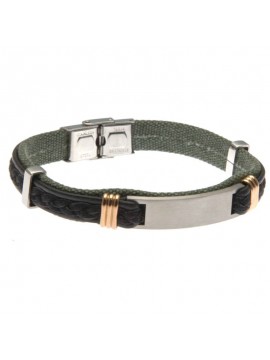 bracciale uomo pelle tessuto piastra per incisione bcc2073