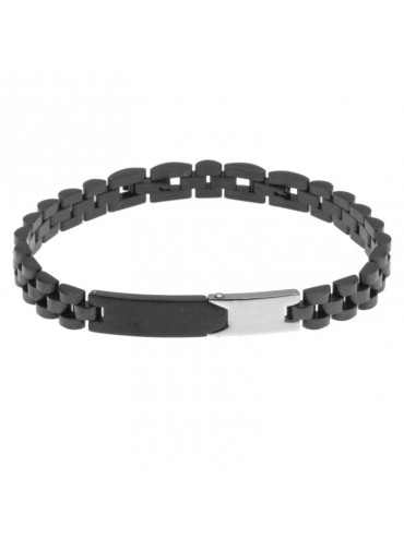 bracciale uomo acciaio piastra per incisioni - bcc2046