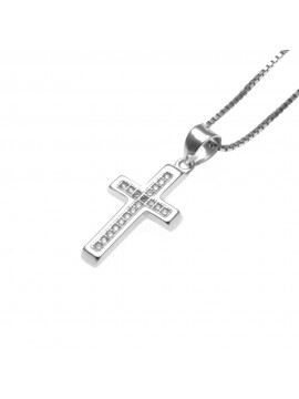 Collana croce donna in argento 925 e strass - cll1109