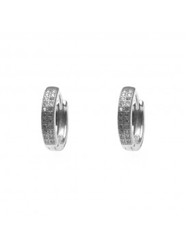 Orecchini cerchio piccoli donna in argento e strass - occ0077