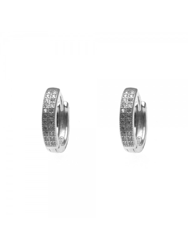 Orecchini cerchio piccoli donna in argento e strass - occ0077