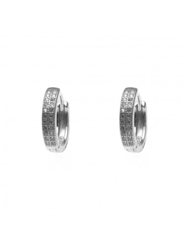 Orecchini cerchio piccoli donna in argento e strass - occ0077