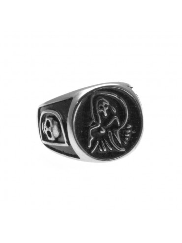anello uomo con simbolo morte in acciaio misura 26