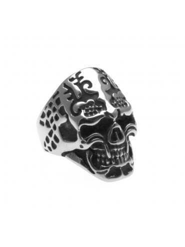 anello uomo teschio in acciaio misura 18