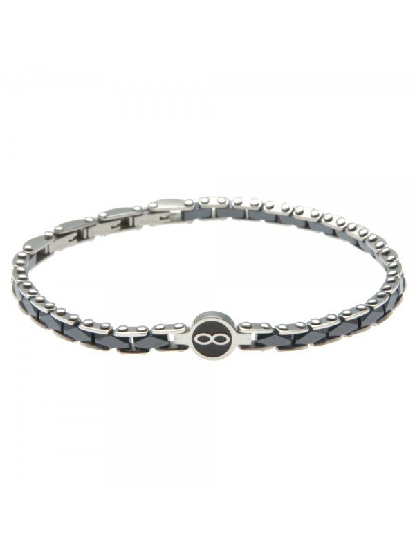 bracciale uomo infinito acciaio ceramica - bcc2343