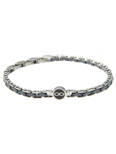 bracciale uomo infinito acciaio ceramica - bcc2343