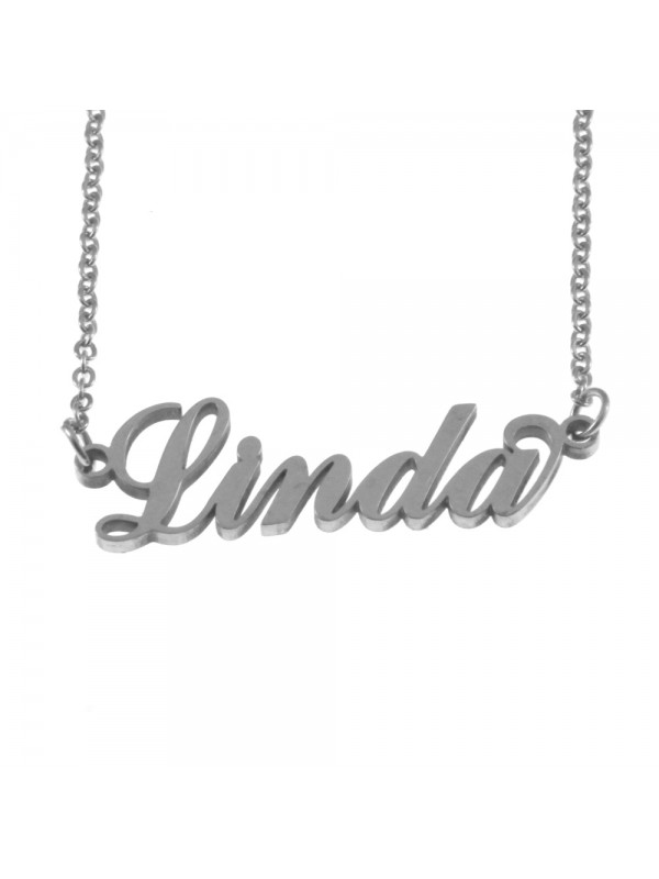Collana con nome linda in acciaio cll0534