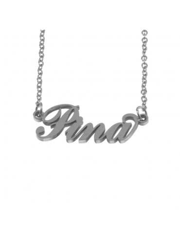 Collana con nome pina in acciaio cll0539
